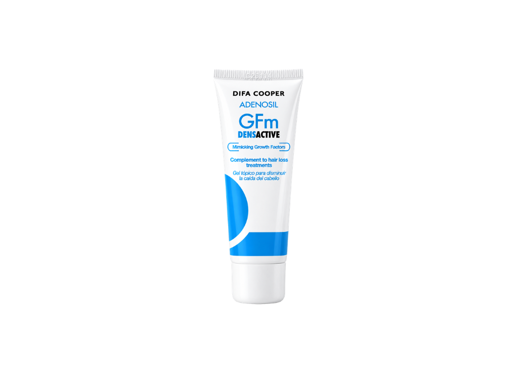 Redensifica y fortalece tu cabello con Adenosil GFm Densactive. Gel intensivo semanal con factores de crecimiento, cafeína y ácido hialurónico.